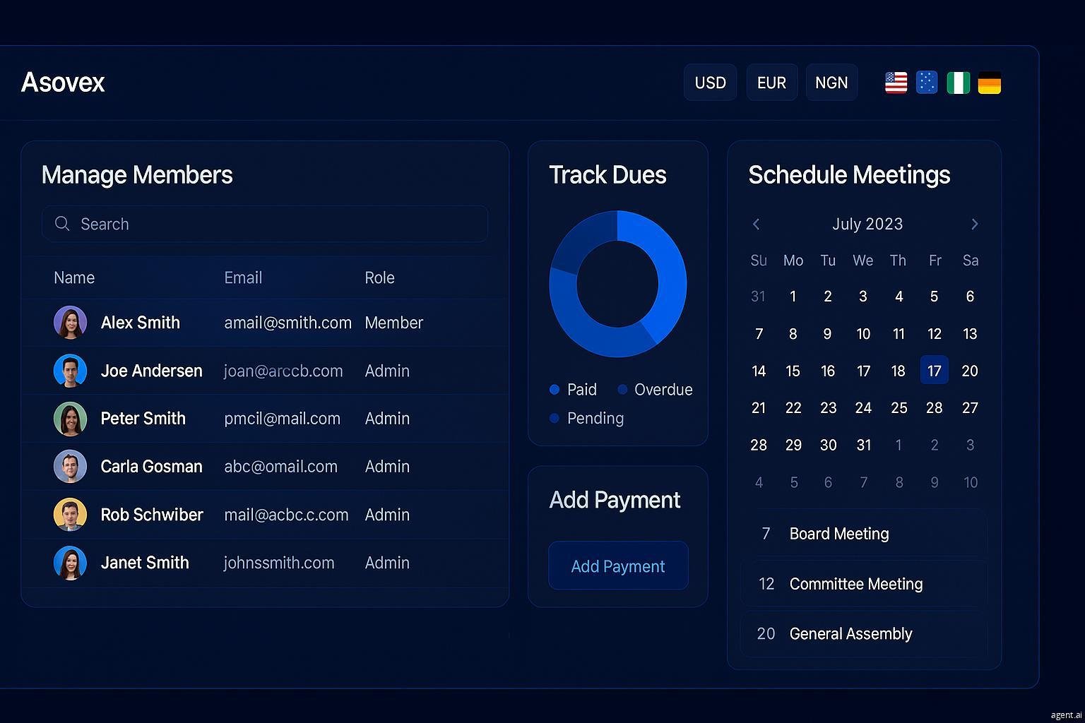 Asovex Association Management Platform